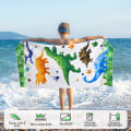 Pikkukuva 2 / 5: Dinosaurusrantapyyhe - Vesiväri Dino 70 x 150cm Polyester Campi