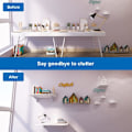 Miniatyrbilde 4 av 5: 2 stk. Foldbare Firkanter, 250mm Foldbar Firkantet, Foldbar Hyllebrakett i Rustfritt Stål, Hvit Hyllebrakett