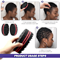 Miniatyrbild 5 av 5: Hårsvampborste, Afro Curl Sponge Brush för lockar Dread Coils H