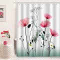 Miniatyrbild 5 av 5: Duschdraperi Vallmo Röd Blomma 180 x 200 cm Badgardin Polye