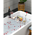 Miniatyrbilde 3 av 5: Akryl Badekarbrett, Utvidbart Badekar Caddy, Badekarhylle Holder Ipad, Telefon, Glass, Lys, Badekarbrett, Transparent