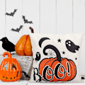 Miniatyrbilde 4 av 4: Set med 4 Halloween gresskar dekorative putetrekk (18*18 tommer) for stue, soverom, seng, sofa, Ca