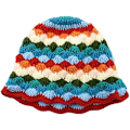 Miniatyrbillede 2 af 5: Hætte Kvinder Trendy Strikket Blomster Floppy Cap Sød Boho Blomst Håndlavet Beanies Udendørs Boho Rejse Fiskehat