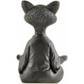 Miniatyrbillede 3 af 5: (sort/L)Mediterende kattestatue, luneful sort kattefigur