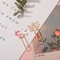 Miniatyrbillede 5 af 5: 6 Pak Tre Kirsebærblomster Søde Papirklips Bogmærker Kontorartikler Planlægger Tilbehør Klips På Bogmærke