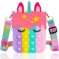 Miniatyrbillede 1 af 5: (Farverig) Pige Unicorn Tegnebog, Børns Unicorn Crossbody Taske Regnbue Sød Tryk Møntpung Pend