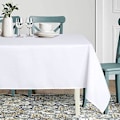 Miniatyrbillede 3 af 6: Hvid rektangulær dug, pletbestandig og krølfrit vaskbart polyester 90*90 inches
