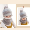 Miniatyrbilde 2 av 4: Baby Beanie Scarf Set Vinter Varm Beanie Hat Strikket Halsvarmer