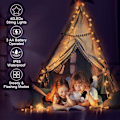 Miniatyrbillede 4 af 5: Snefnug-Lysstreng, 6M 40 LED Batteridrevet Feelyss, 2 Tilstande Monokrom og Lys Indendørs Lysstreng, Ch