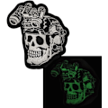 Miniatyrbilde 2 av 4: (Skull 02) 2 stk. Hodeskallelapper Lysende Lapp Gløder i Mørket Halloween Lapp Laserskjært Lapp Taktisk Moral Lapp Haken