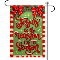 Miniatyrbillede 1 af 5: 30x45cm Jesus Julehaveflag Dobbeltsidet Haveflag Rød Ternet Juleflag Dekorative Flag til Vinterhave Ude