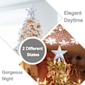 Miniatyrbillede 3 af 5: Juletræspynt med roterende snefnugsprojektorlys, 3D glitter hul stjernetræspynt f