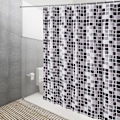 Miniatyrbillede 5 af 5: 180 x 200 cm Mosaik Bruseforhæng Hurtigtørrende, Vandtæt Polyesterstof Bruseforhæng Maskinvaskbar, Semi-Transparente Badeværelsesgardiner