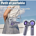 Pikkukuva 4 / 5: Mini Kannettava Tuuletin, Kädessä Pidettävä Tuuletin 5 Tuulen Nopeudella, Ladattava 3000mAh, Tuulettimen Mukana Tulee Kaulanauha, Sopii Ulkoilumatkoille ja Kotitoimistoon