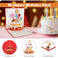 Pikkukuva 3 / 5: 3D Syntymäpäiväkortti, 3D Pop Up -kortti kirjekuorella, Syntymäpäiväkortti lapsille, äidille, isälle, vaimolle, naisille (Syntymäpäiväkakku)