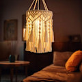 Miniatyrbillede 4 af 4: Boho Lampeskærm Boho Hængende Lampeskærm Stik i Hængende Lampe Boheme Hængende Lys