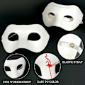 Miniatyrbillede 4 af 5: MH-10 stk. Blanke Zorro Hvide Papir Masker Håndmalede til Personali