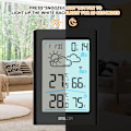 Miniatyrbild 3 av 5: Trådlös väderstation, termometer hygrometer barometer inomhus utomhus med sensor LED-bakgrundsbelysning