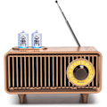 Pikkukuva 1 / 5: kpl Kannettava Radio Retro Bluetooth-kaiuttimet Vintage-klassinen muotoilu Super Bass Subwoofer FM-radiolla Audio Input Jack, Sopii kotiin ja toimistoon