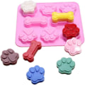 Miniatyrbillede 4 af 5: Sæt med 4 stk. Hvalpepote og -ben Silikonforme, Non-Stick Fødevarekvalitet Silikonforme til Chokolade, Slik, Gele, Is