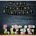 Miniatyrbillede 3 af 5: Sort Happy Fucking Birthday Flagbanner