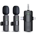 Miniatyrbillede 1 af 5: 3 i 1 Trådløse Lavalier Mikrofoner til iPhone, iPad, Android, Kamera, USB-C Mikrofon, 7 Timers Batteri, Mini Mikrofon