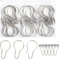 40 Stycken Duschdraperiringar, Duschdraperiringar, Draperiringar, Duschdraperiring, Duschdraperiring för Badrum, Vardagsrum, Sovrum (Silv