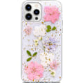 Miniatyrbild 1 av 5: Designat för iPhone 13 Pro Max Pressad Blomma Case, Söt Bling Glitter Sparkle Klar med Design Mjuk Silikon TPU Gummi