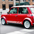 Miniatyrbillede 4 af 5: (Hvid) 1 par 18cm Racing Ternet Flag Side Stripe Stickers Gitter Grid Stripe Grafik Vandtæt