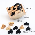 Miniatyrbillede 3 af 3: 54 stykker T-formet træ 3D byggeklodser kombinationer pædagogisk legetøj sort og hvid hjernepuslespil til C