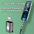 Pikkukuva 4 / 5: USB C - Lightning-sovitin, tukee 20 W:n PD- ja pikalatausta