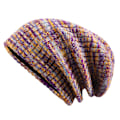 Miniatyrbillede 1 af 3: Kvinder Slouchy Hue Hat-Lilla Gul Blandet Farve Strik Lang