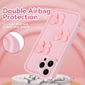 Miniatyrbild 4 av 5: Söta Skal för iPhone 16 Pro Max Rosa 3D Rosettdesign Mjukt Stötsäkert Skyddande Telefonskal för Tjejer Kvinnor