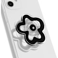 Miniatyrbilde 1 av 4: Svart Søt Gjennomsiktig Tusenfryd Blomsterform Design Mobiltelefon Grep Multi Funksjonell Sammenleggbar Stativholder for Smarttelefon Nettbrett Mobiltelefontilbehør