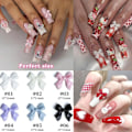 Miniatyrbild 5 av 5: Färgglada Rosett-Nagelstuds med Strasskristaller, 3D Rosetter Nagelcharm Färgglada Rosett Nagelcharm Set för Akrylnaglar