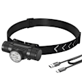 Miniatyrbilde 1 av 3: Hodelykt, 1500 lumen oppladbar LED-hodelykt, IP66 vanntett