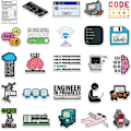 Miniatyrbilde 4 av 5: 50 stk Programmering Klistremerker Gaver til Utviklere Programmerere Hackere Ingeniører, Program Klistremerker for Bærbar PC Datamaskin Vann
