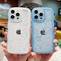 Pikkukuva 4 / 5: iPhone 16 Pro Max -kotelo 6,9 tuumaa, söpö Kawaii kiharautuva kiiltävä tähtihohtoinen kirkas läpinäkyvä kameralinssin suoja