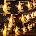 Miniatyrbillede 1 af 5: 40 LED 20ft Stjerne Måne Lysstreng – Perfekte Dekorative Lys til Indendørs Udendørs, Børneværelser, Fødselsdage, Soveværelser, Ha