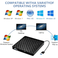Miniatyrbillede 2 af 4: Ekstern CD DVD-drev USB 3.0, Ekstern CD DVD-brænder CD/DVD/-RW/ROM Transmission til Large Windows 1