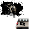 Miniatyrbillede 1 af 4: (Sort) 1 stk. Bilsticker, 15,74 tommer Halloween Tema 3D Skalle Dekal, Gyser Dødsengel Spøgelse Bilvindue Sjov Paster, Su