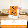 Miniatyrbild 2 av 5: Inomhus termometer elektronisk digital hygrometer, ℃/℉ omkopplingsbar, max/min minne, rumstemperatur M