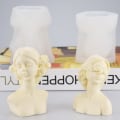 Miniatyrbillede 4 af 5: 2 stk. 3D stearinlys silikonform, lukket øjet pige og bind for øjnene