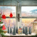 Miniatyrbilde 5 av 5: 4 stk mini snøfrostet tre mini juletre plast vinter sn