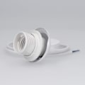 Miniatyrbillede 3 af 5: 2x Hvid elektrisk ledning til lampe - Ledning med E27-fatning og fixering