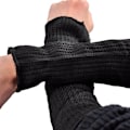 Miniatyrbillede 4 af 5: 1 Par Sort Kevlar Ærme Arm Beskyttelse Ærme Skær Resitant Brænd Resistent Anti Slid Sikkerhed fo