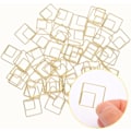 Miniatyrbillede 4 af 5: 60 stk. (Rombe, Guld) Geometriske Papirclips, Rombe Papirclips i Rustfrit Stål, Guld Papirclips til Organisering af Dokumenter, Skole, Hjem & Kontor