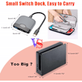 Miniatyrbild 6 av 6: Portabel Switch-docka med HDMI-adapter för Nintendo Switch, Resedocka 3-i-1 Switch Docki Black and Gray