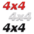 Pikkukuva 2 / 3: Hopea Metalli Kromi 3D Tarra 4X4 Tilavuus Embleemi Merkki
