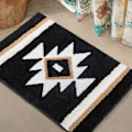 Miniatyrbild 1 av 4: 1 st Badrumsmatta Boho Badmatta Halksäker Svart Aztec Badmatta, Mjuk Absorberande Mikrofiber Lyxig Plysch Tvättad Golv